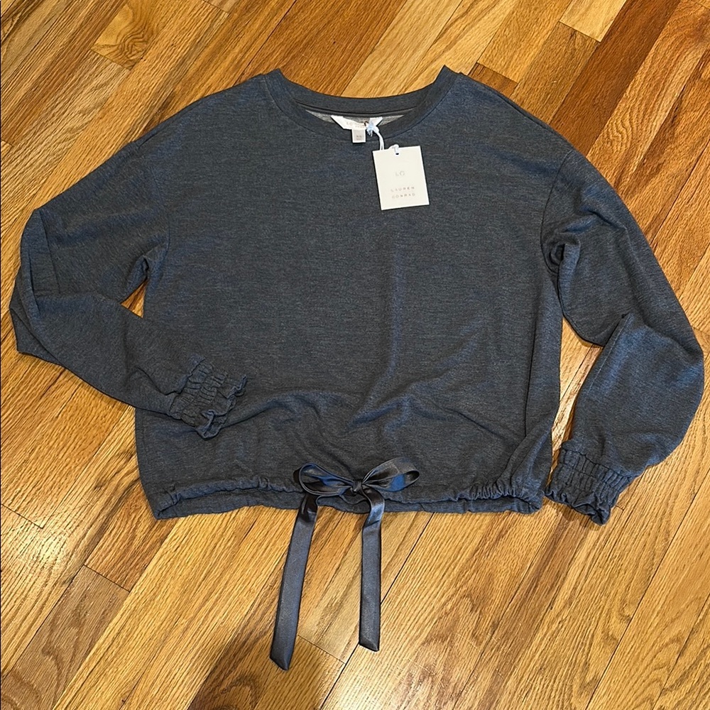 Lauren Conrad-denim blue, long sleeved, knit top
NWT
